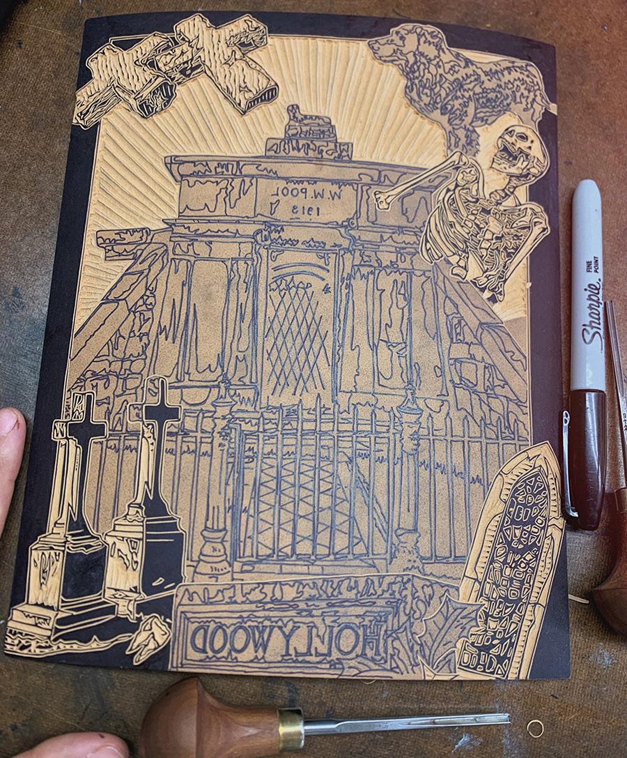 Hollywood Cemetery Linocut Print