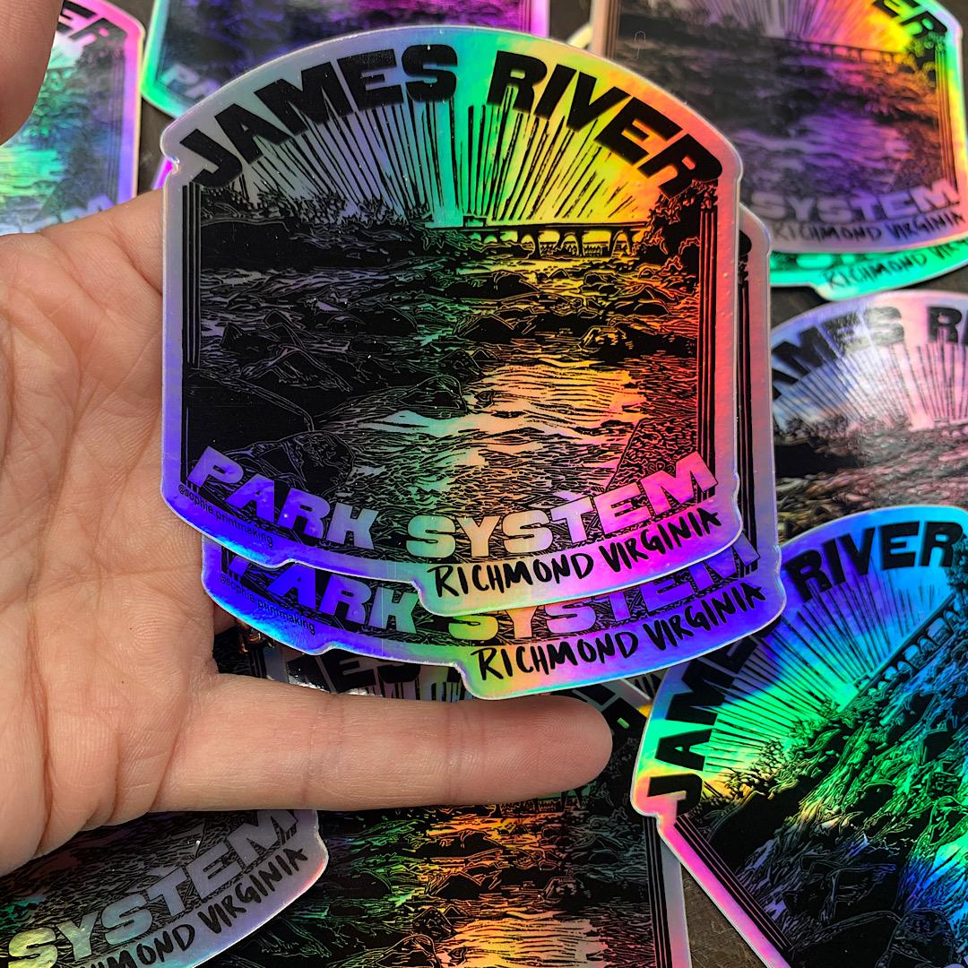 James River Park System Holographic Sticker