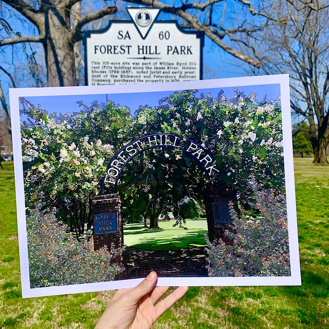 Forest Hill Park Digitally Printed Fine Art Print