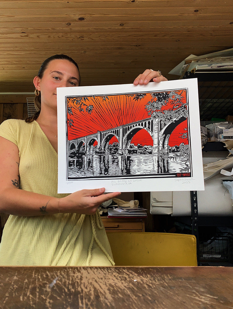 ACL Bridge at Sunset Screen Print