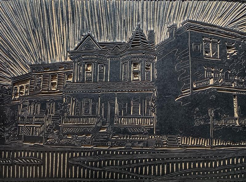 Church Hill Homes Linocut Print