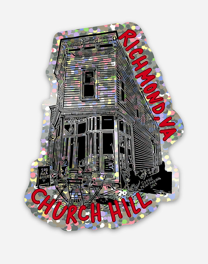 Church Hill Glitter Sticker