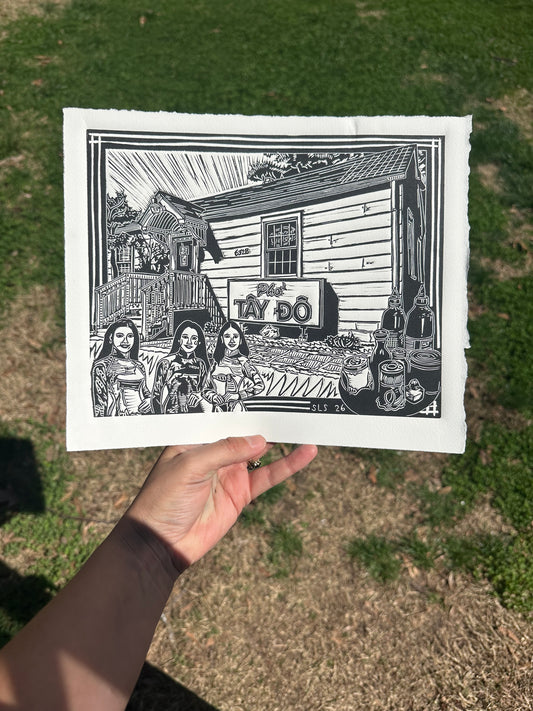 Pho Tay Do Linocut Print