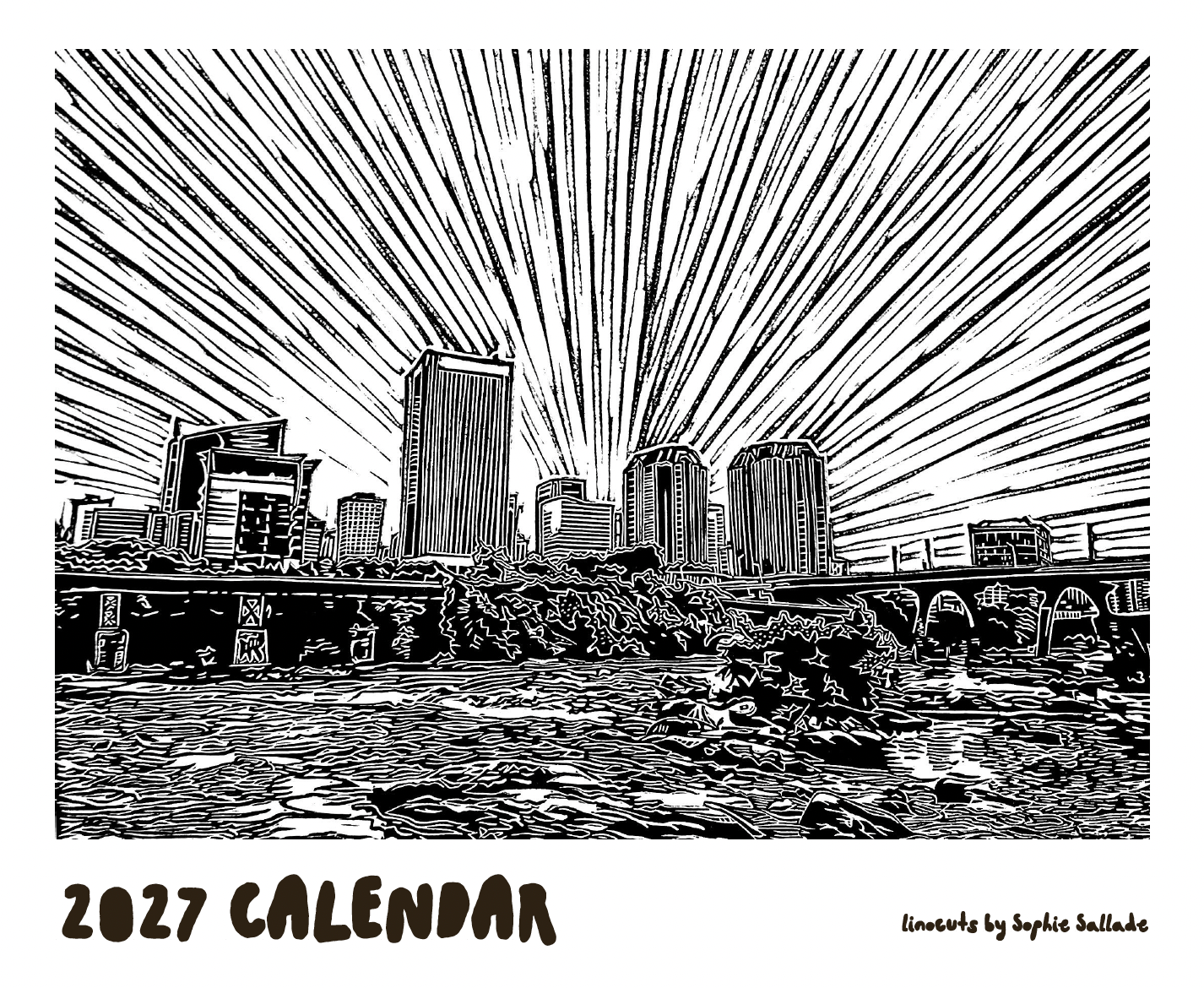 2027 Richmond Linocut Calendar | PREORDER