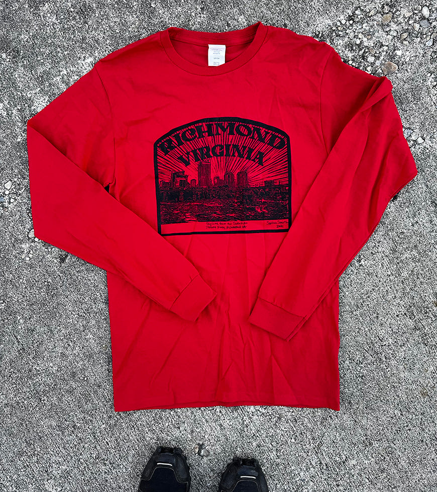 RVA Skyline Red Longsleeve Unisex Shirt