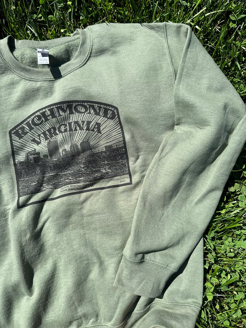 RVA Skyline Crewneck Sweatshirt (GREEN)